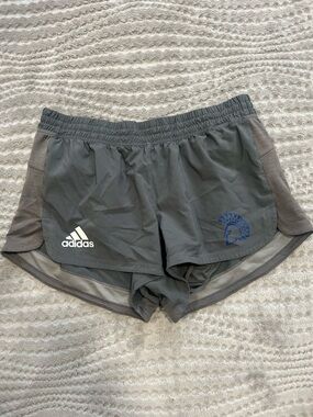 adidas Men's Gray Mesh Lined Athletic Shorts with Logo Tag